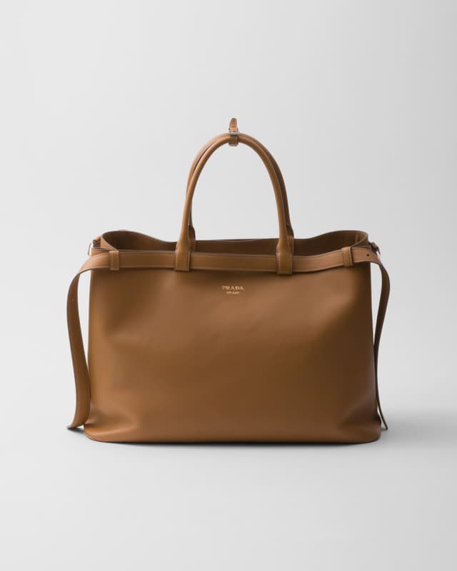 Prada Prada Buckle leather handbag with double belt