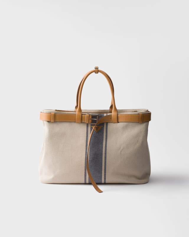 Prada Prada Buckle canvas and leather bag