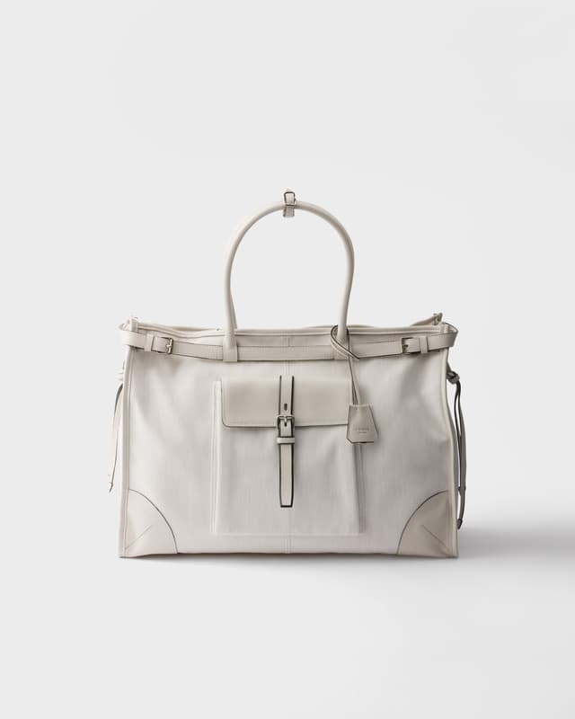 Prada Prada Bonnie denim and leather tote bag