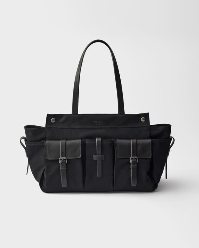 Prada Prada Route canvas and leather tote bag