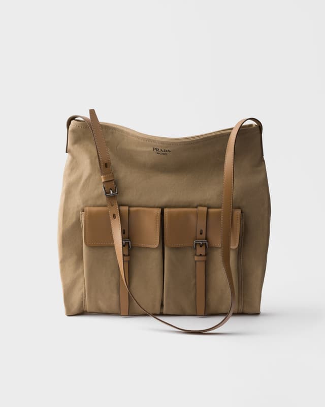 Prada Prada Route canvas and leather shoulder bag