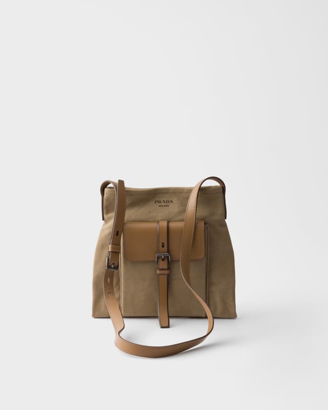 Prada Prada Route canvas and leather shoulder bag