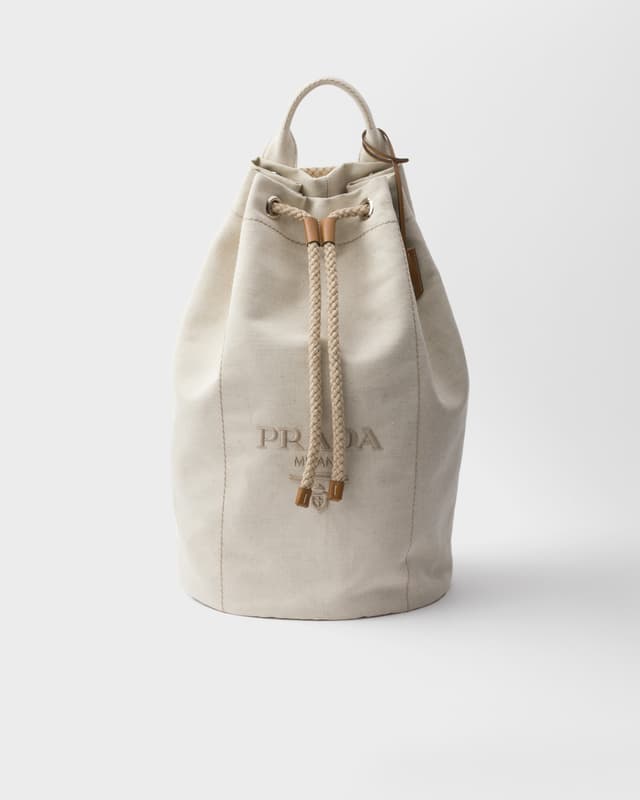 Prada Linen blend drawstring duffel bag