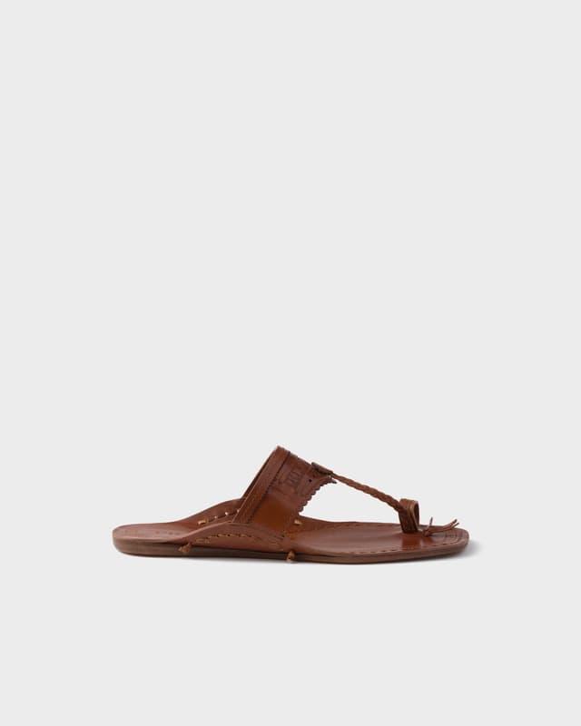 Prada Prada Made in India x Inspired by Kolhapuri Chappal leather sandals