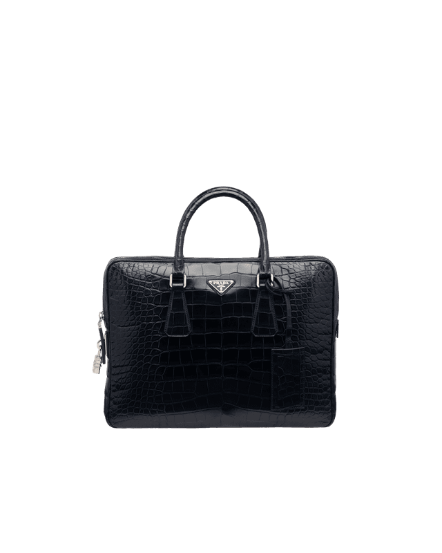 Prada Crocodile Leather Briefcase