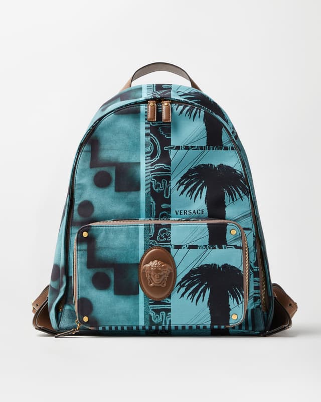 Versace lou printed canvas backpack