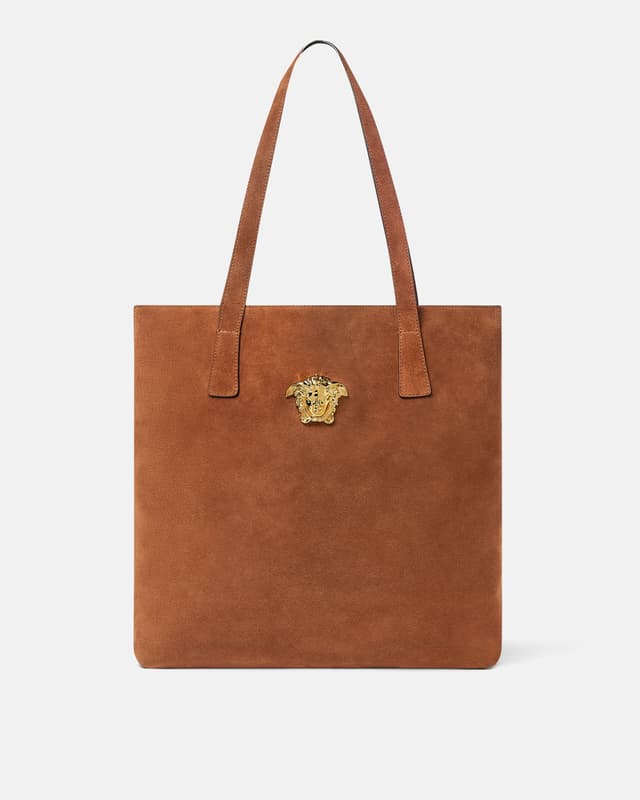 Versace la medusa suede tote