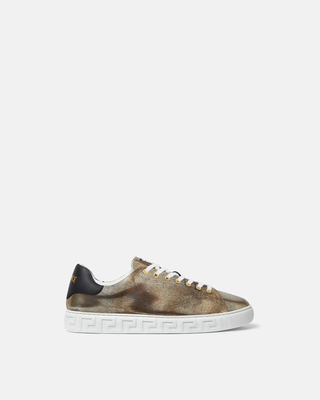 Versace greca lizard-effect sneakers