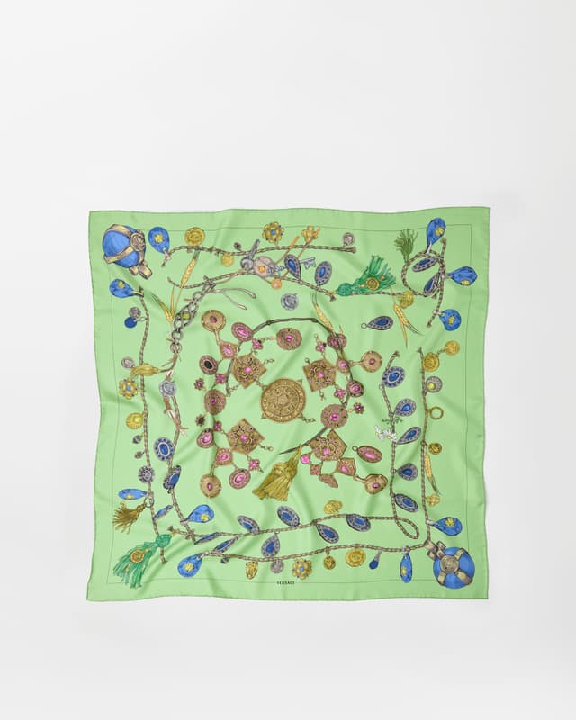 Versace printed silk twill scarf 90 cm