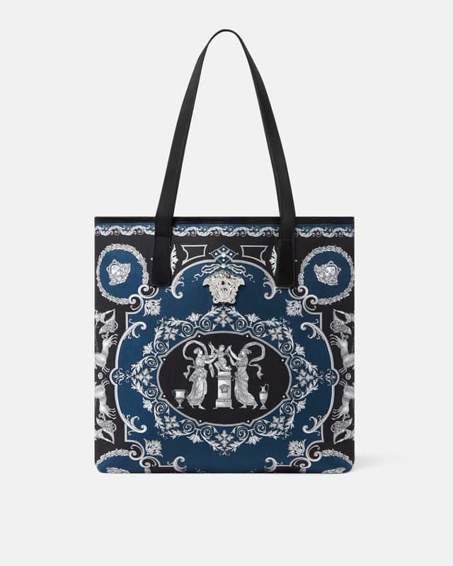 Versace la medusa printed canvas tote