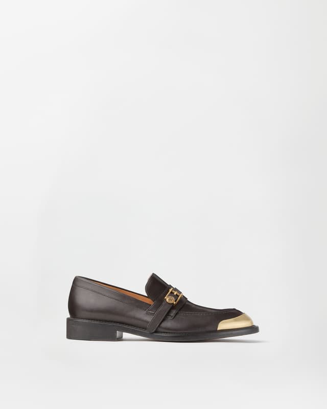 Versace primo leather loafers