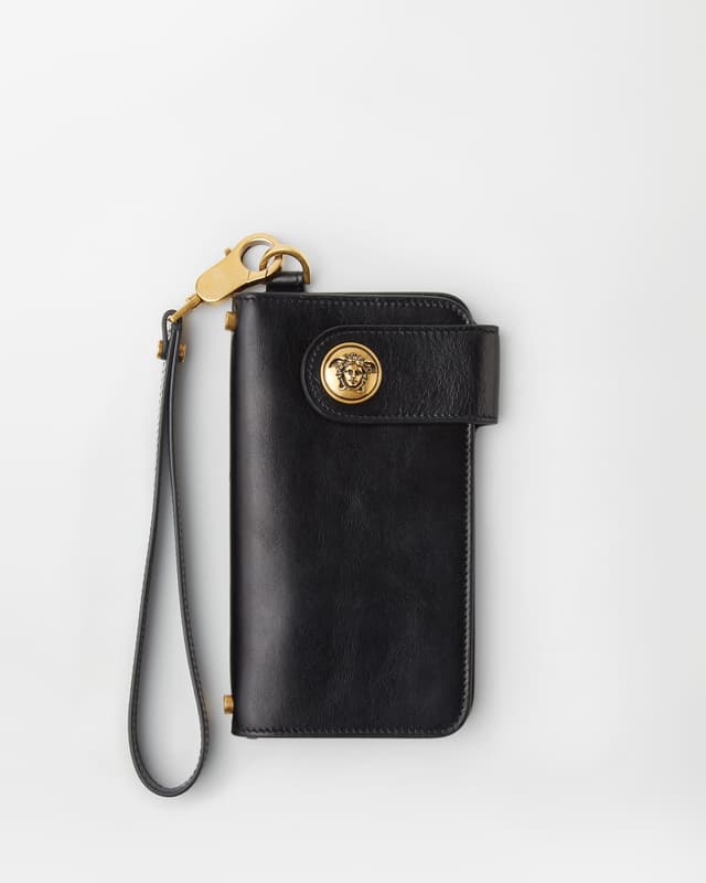 Versace embleme long leather wallet