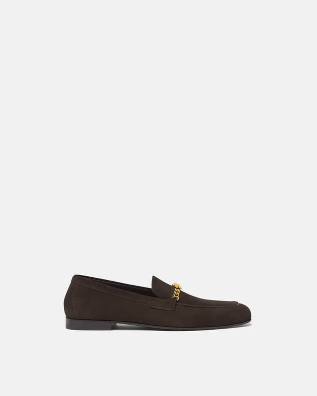 Versace medusa suede loafers