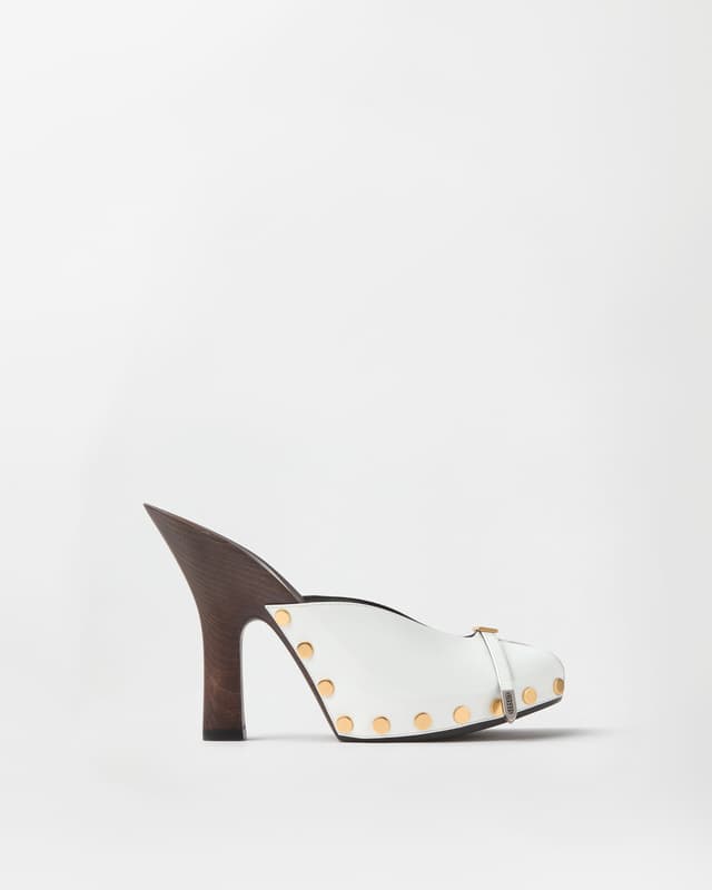 Versace sassi patent clogs 105 mm
