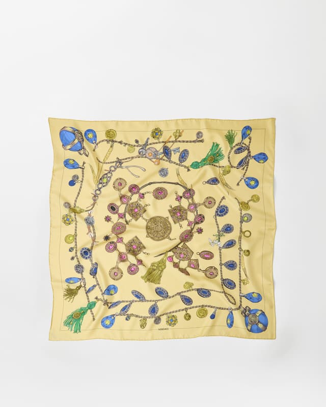 Versace printed silk twill scarf 90 cm