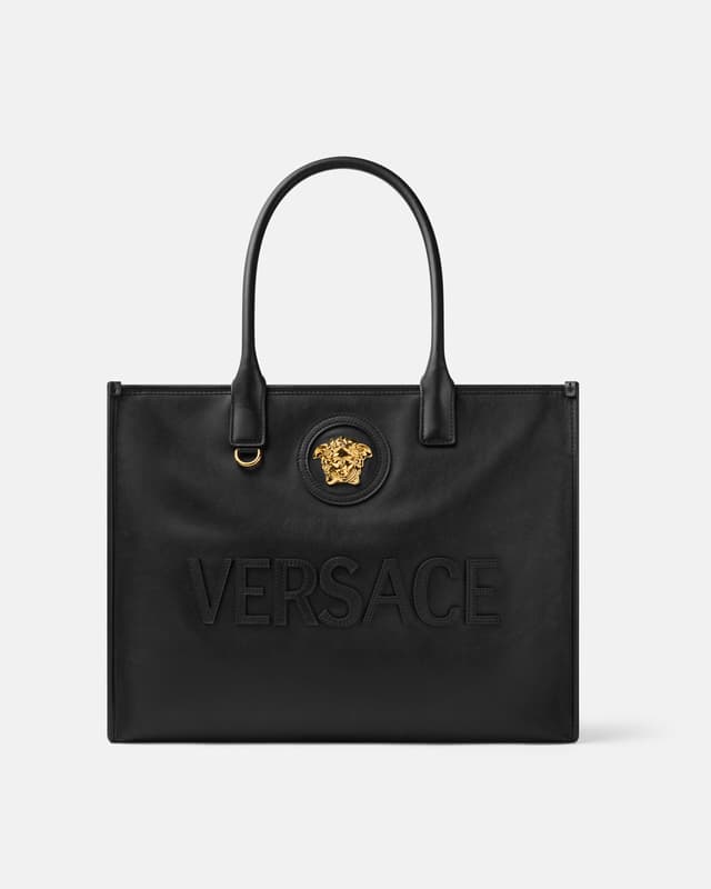 Versace la medusa large leather tote