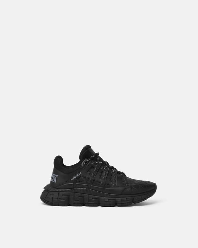 Versace trigreca jacquard leather sneakers