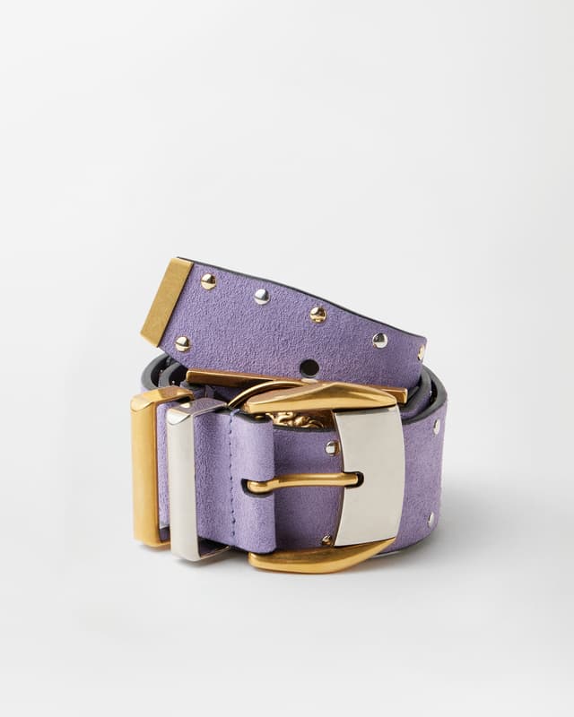 Versace studded suede belt 4 cm