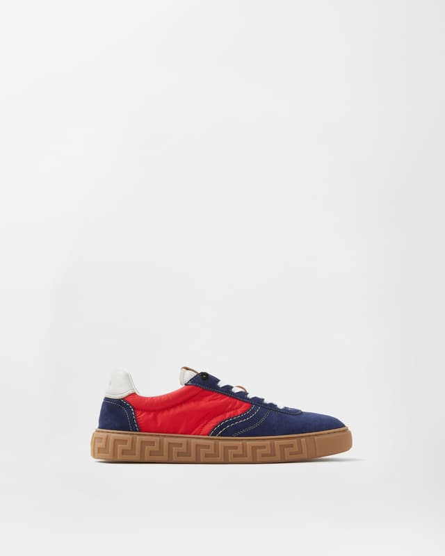 Versace greca suede and nylon sneakers